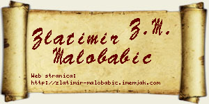 Zlatimir Malobabić vizit kartica
